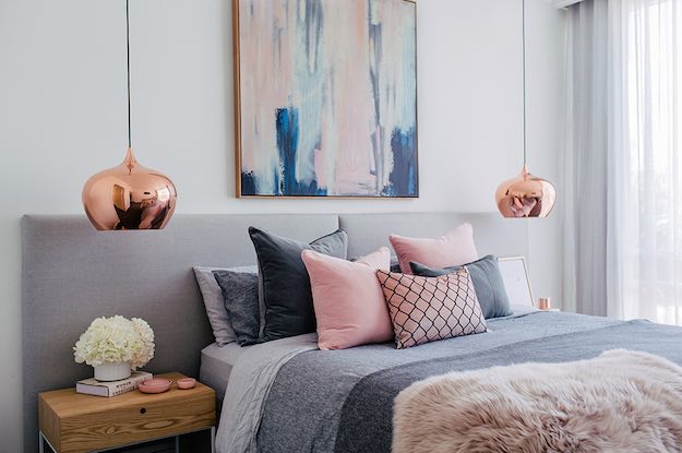 Pink and Grey | Bedroom Color Schemes: 15 Fabulous Ways To Mix Colors
