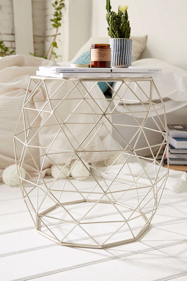 Geometric Metal | End Table Ideas: Stylish Tables You Can Buy Right Now
