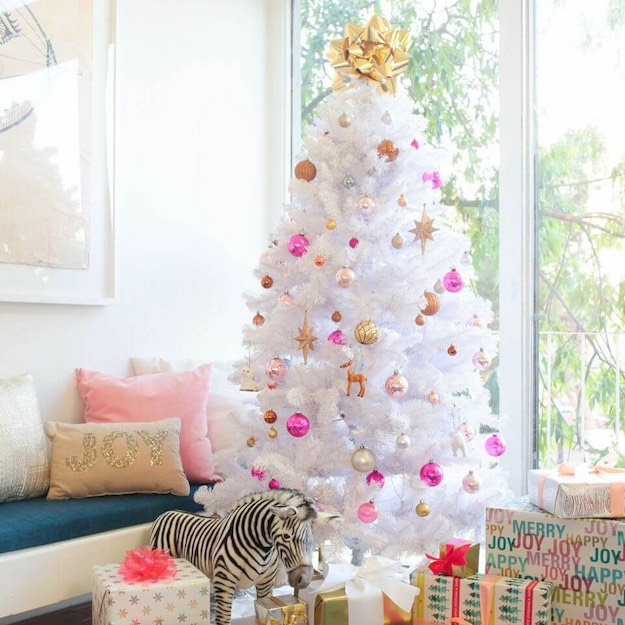Feminine | Christmas Trees For Living Room Decorating This Holiday Season