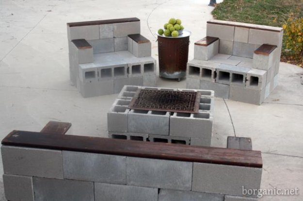 Outdoor Fireplace|Concrete Block Hacks|See more at http://livingroomideas.com/concrete-block-hacks/