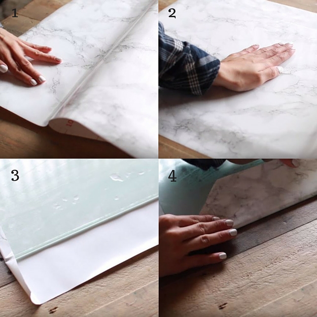 Marble Paper Application|Try Out This Cheap & Chic Living Room Coffee Table Idea!