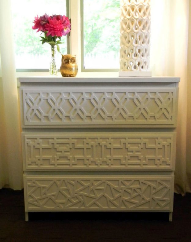 Dresser O'verLay | Spruce Up A Plain Dresser With This Easy Hack | Cheap Upcycle Living Room Ideas