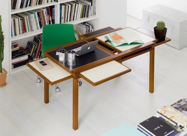 A fold-out work table | Living Room Ideas for Small Spaces: Space-Saving Furniture