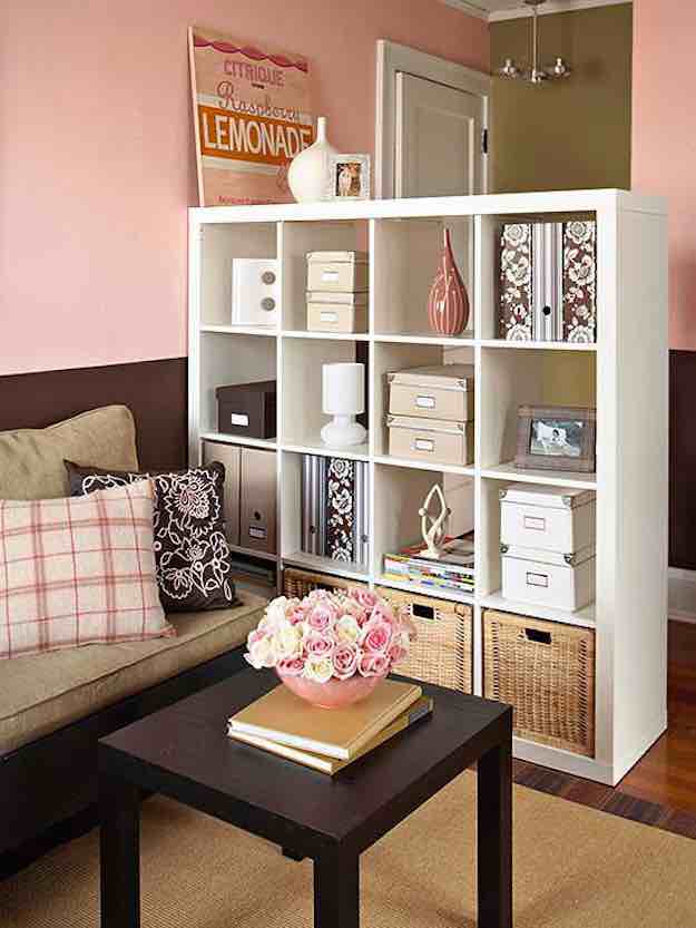 Take every storage opportunity | Apartment Living Room Ideas: Renter-Friendly Design Inspiration