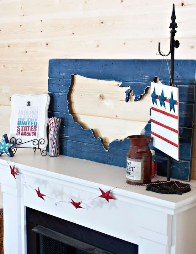 Patriotic Mantel | The Ultimate Guide To Decorating Your Home For 4th of July