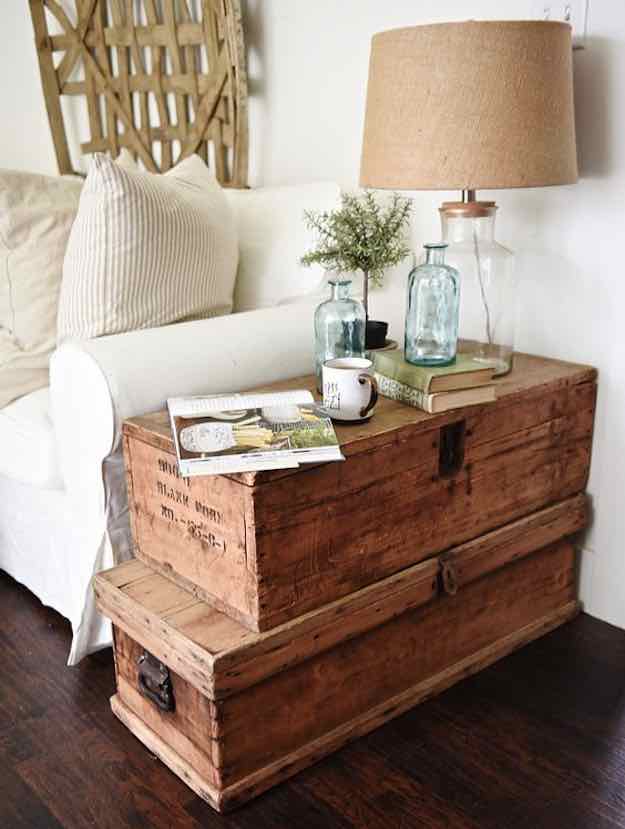 Wooden Chests | Living Room End Tables: 23 Ideas That Mix Style and Function