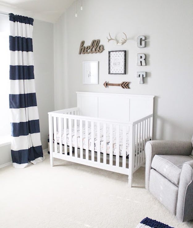 Blue and White | 21 Inspiring Baby Boy Room Ideas