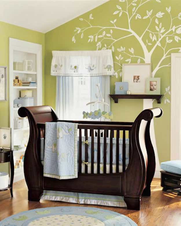 Green Walls | 21 Inspiring Baby Boy Room Ideas