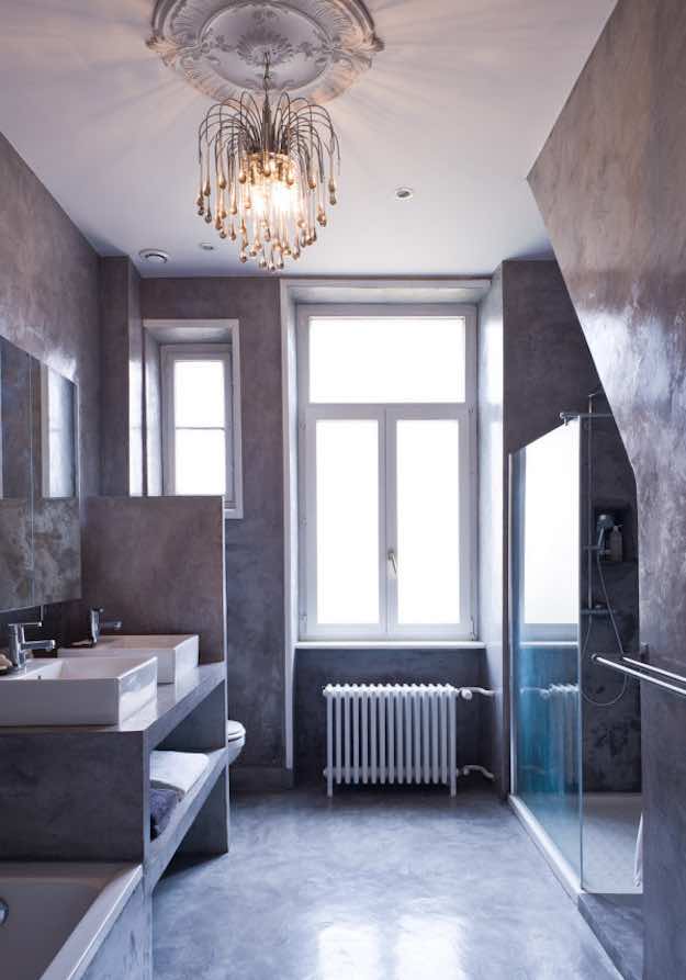Concrete | 21 Stylish Bathroom Themes | Living Room Ideas