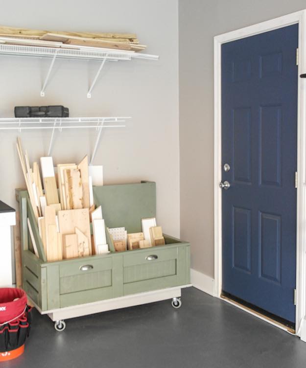 Rolling Scrap Wood Holder | The Only Garage Storage Ideas Guide You'll Ever Need