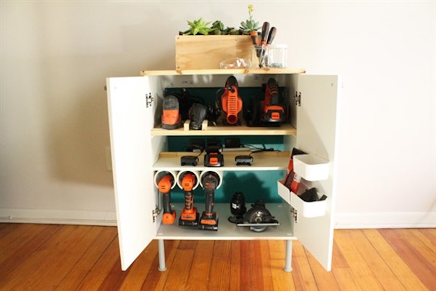 Power Tool Storage Cabinet | The Only Garage Storage Ideas Guide You'll Ever Need
