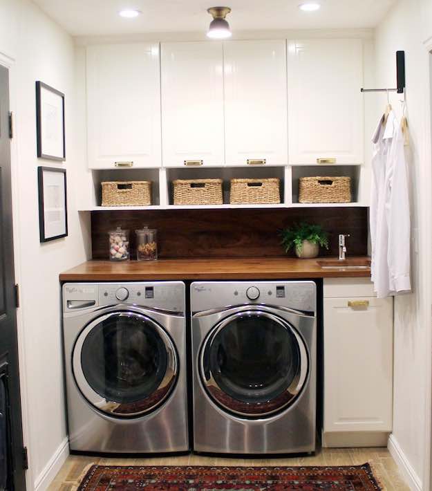 Wood Accents | Laundry Room Ideas: 21 Different Ways To Design Your Laundry Room