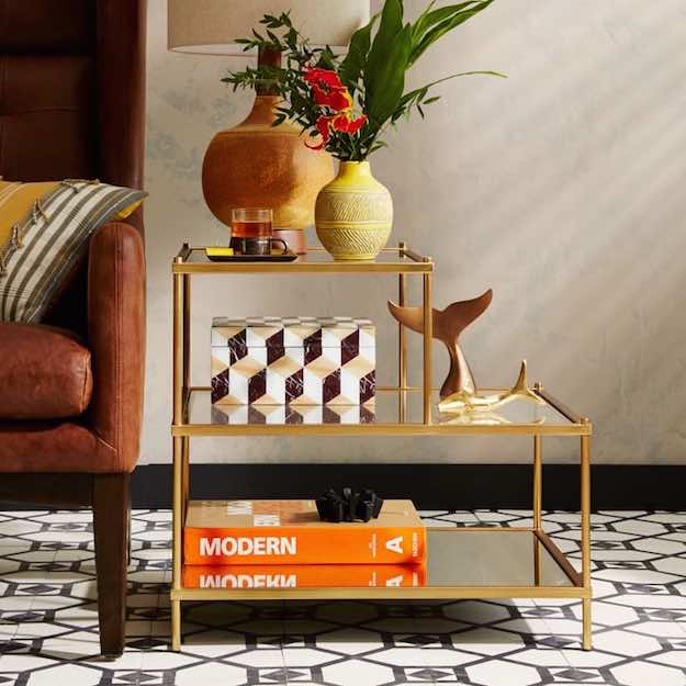Gold and Glass Living Room Tables | 23 On-Trend Living Room Tables And How To Style Them