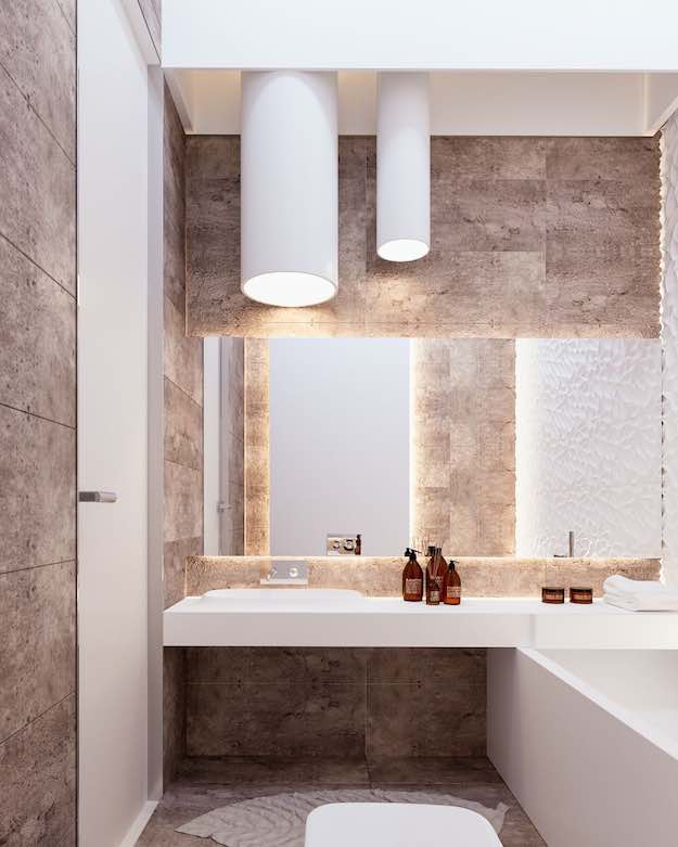 Warm Stone | 23 Stunning Modern Bathroom Design Ideas