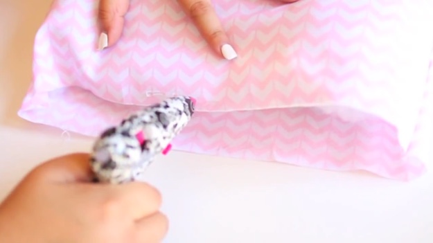 Glue the pillow shut | [Video] Get Crafting With These Easy DIY Tumblr Bedroom Ideas