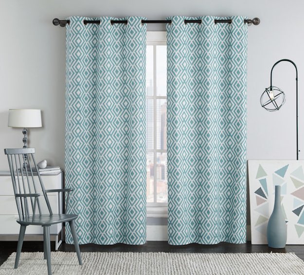Diamond Pattern Bedroom Curtains | Bedroom Curtains Under $50 | 15 Eye-Catching Room Ideas