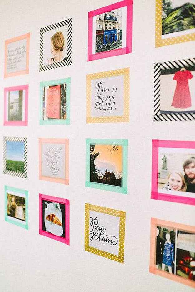 Unique Wall Frames | Creative Girls Room Decor Hacks Using Washi Tape