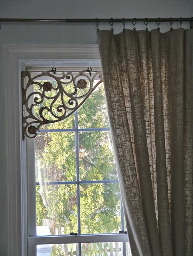  Iron Bracket Accent | Inexpensive Ways to Spruce Up Your Living Room Curtains