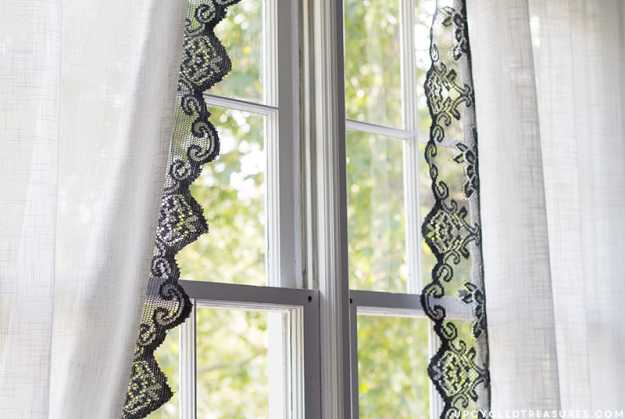 Lace Curtain Border | Inexpensive Ways to Spruce Up Your Living Room Curtains