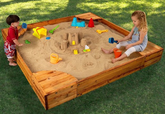 Brown Square Wood Sandbox | 15 Lowes Outdoor Furniture Picks Worth Splurging On