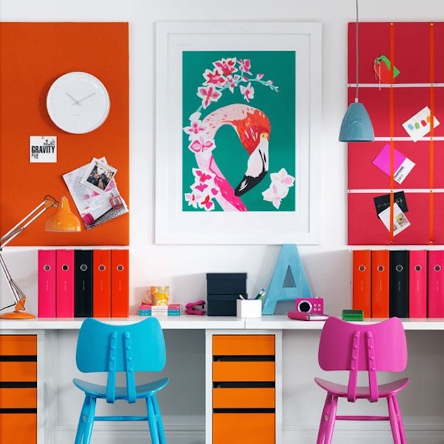 Colorful | Productivity-Boosting Study Room Ideas | Living Room Ideas