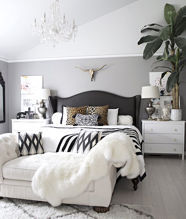 Glamorous Bedroom | Black And White Room Ideas That Will Make You Go Monochrome