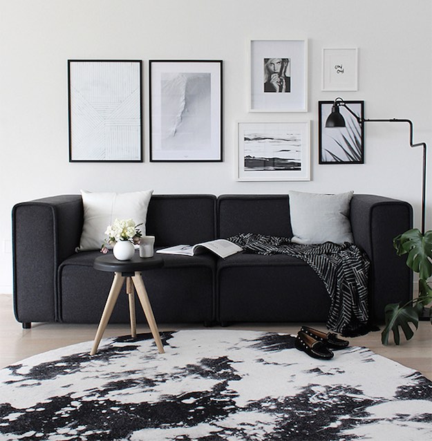 Black Sofa | Black And White Room Ideas That Will Make You Go Monochrome