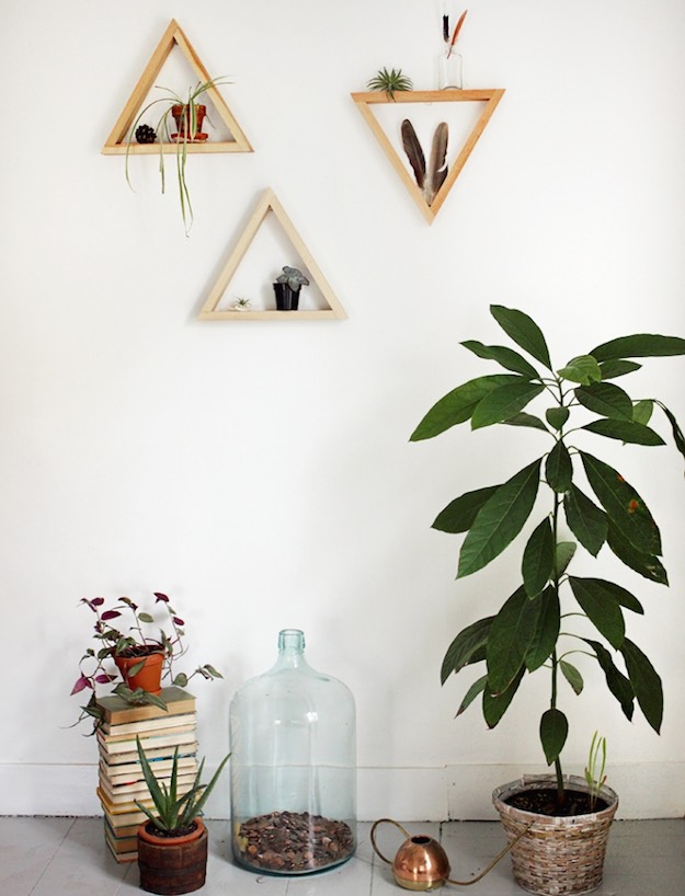 Wooden Triangle Shelves | Bohemian Decor DIY Projects To Try Out This Season