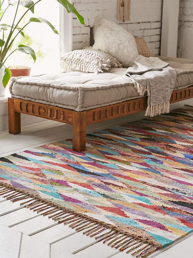 Woven Rag Rug | Bohemian Room Decor Finds From Urban Outfitters