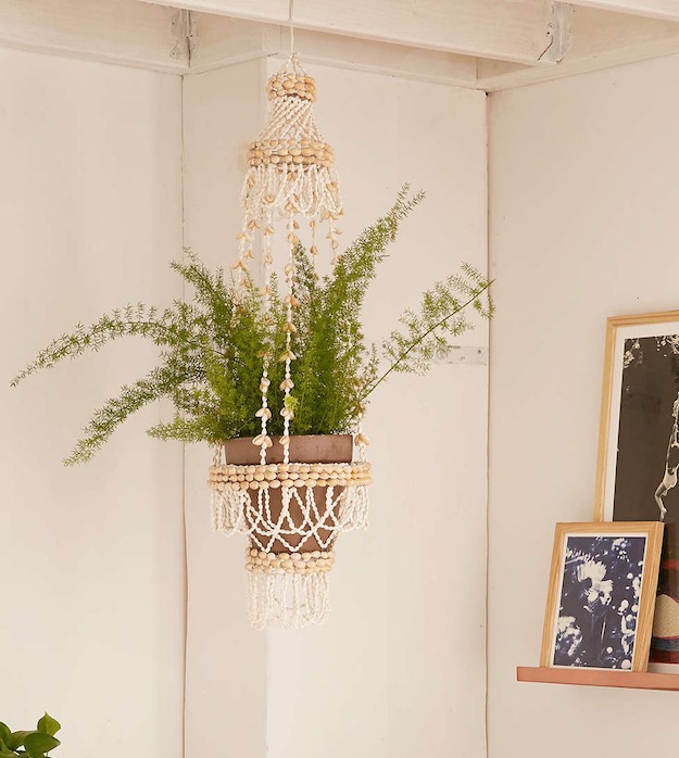 Shell Hanging Planter | Bohemian Room Decor Finds From Urban Outfitters