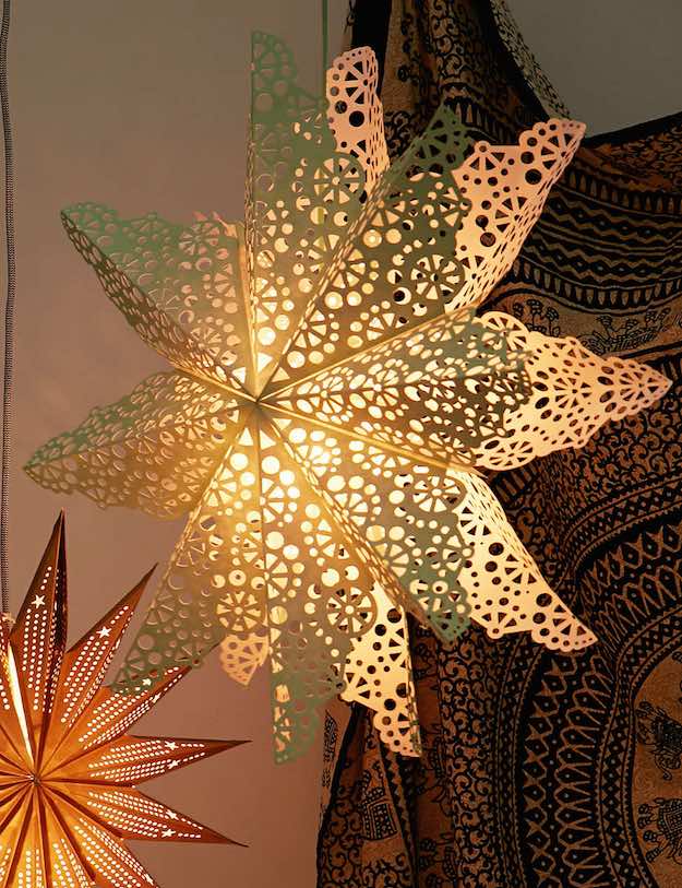 Cutout Star Paper Lanterns | Bohemian Room Decor Finds From Urban Outfitters