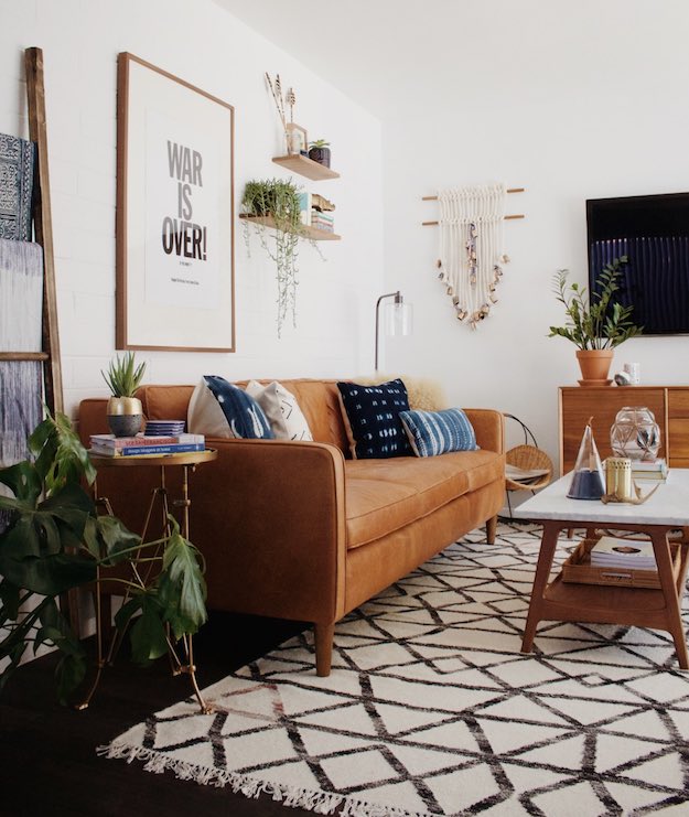 Boho Chic | Chic Ways To Style A Brown Sofa In Your Living Room