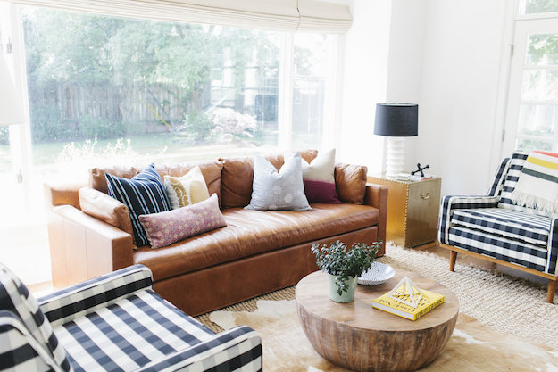 Preppy | Chic Ways To Style A Brown Sofa In Your Living Room