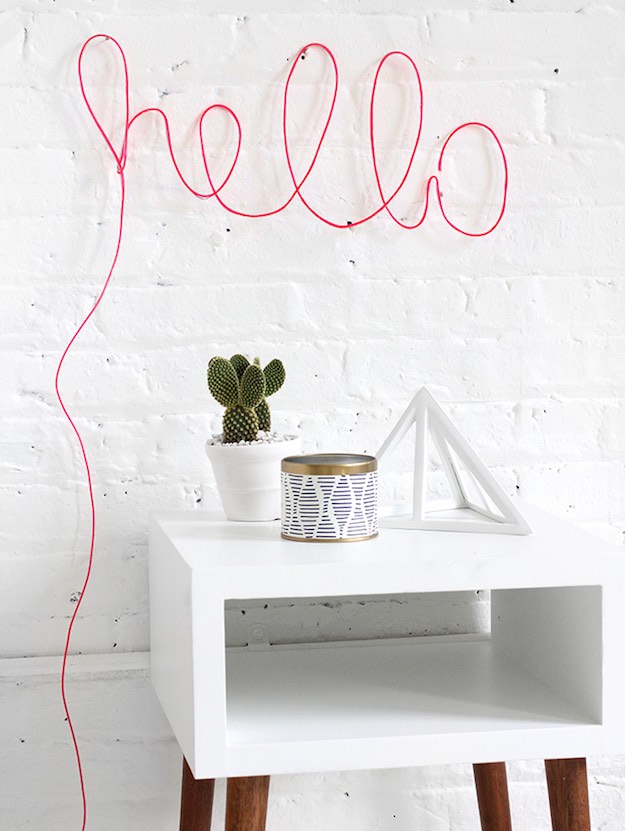 Neon Letter Light | Simple DIY Wall Decor Projects To Fill Up Your Plain Walls