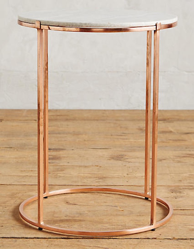 Rose Gold and Marble | End Table Ideas: Stylish Tables You Can Buy Right Now
