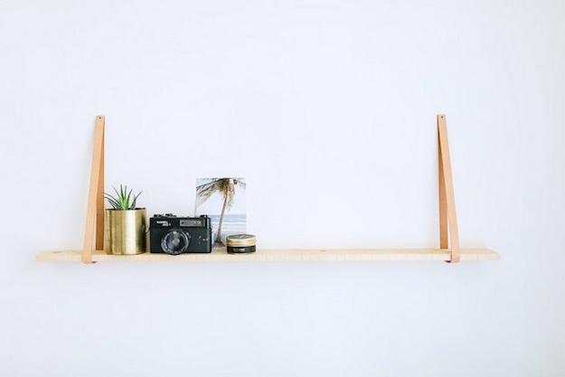 Hanging Leather | Creative Floating Shelves Designs To Inspire Your #Shelfie