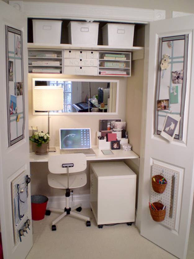 Closet Workspace | Clever Home Office Design Tricks For Limited Spaces