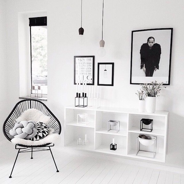 Black and White | White Room Ideas: Eye-Catching Ways To Decorate A White Space