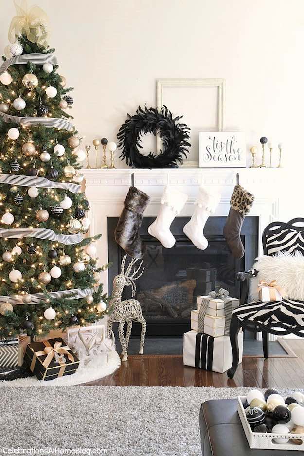 Black And White | Christmas Home Decorating Ideas To Get You In The Holiday Mood