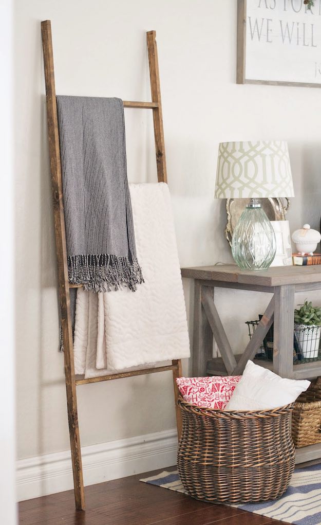 Traditional | Chic and Cozy Ways To Style A Ladder Blanket Rack