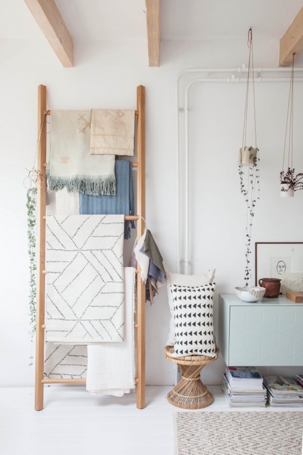 Over Styled | Chic and Cozy Ways To Style A Ladder Blanket Rack