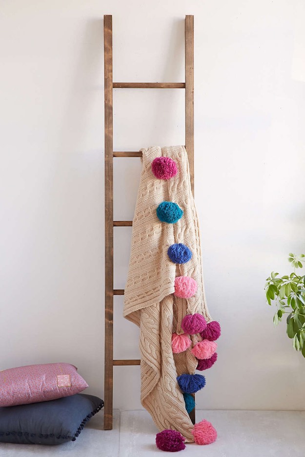 Colorful | Chic and Cozy Ways To Style A Ladder Blanket Rack
