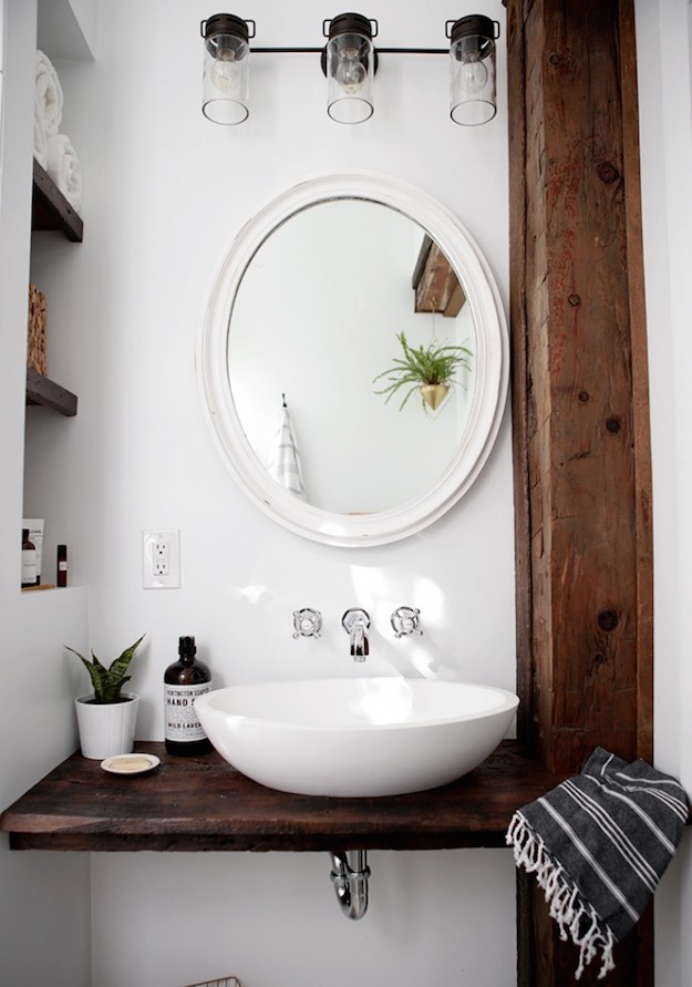 Go for a floating counter | Apartment Bathroom Ideas To Steal For Your Space