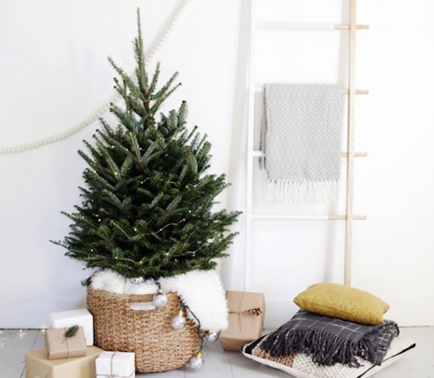 Basket Tree | Christmas Trees For Living Room Decorating This Holiday Season