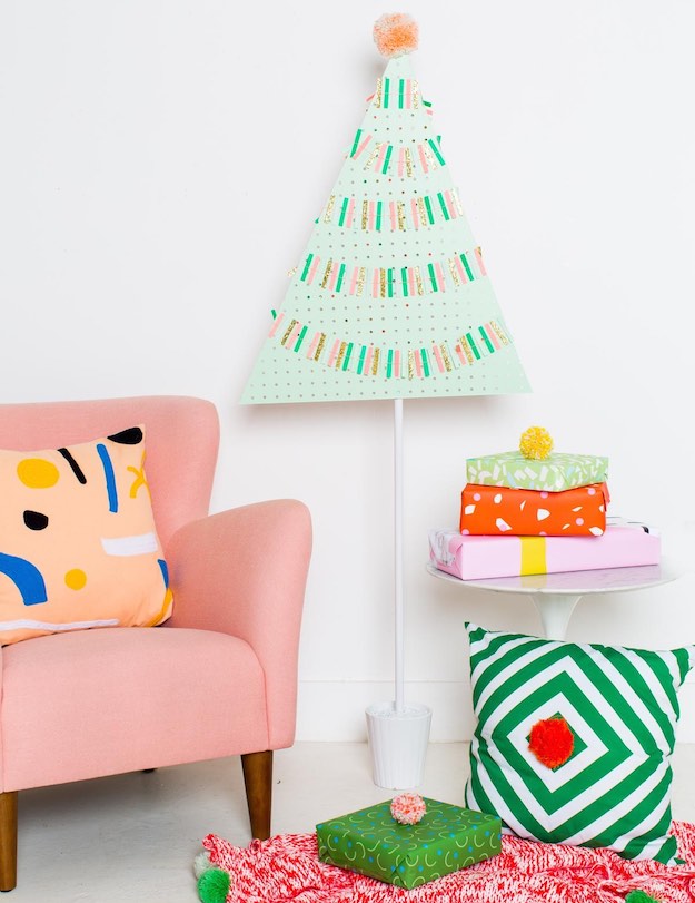 Pegboard Tree | Christmas Trees For Living Room Decorating This Holiday Season