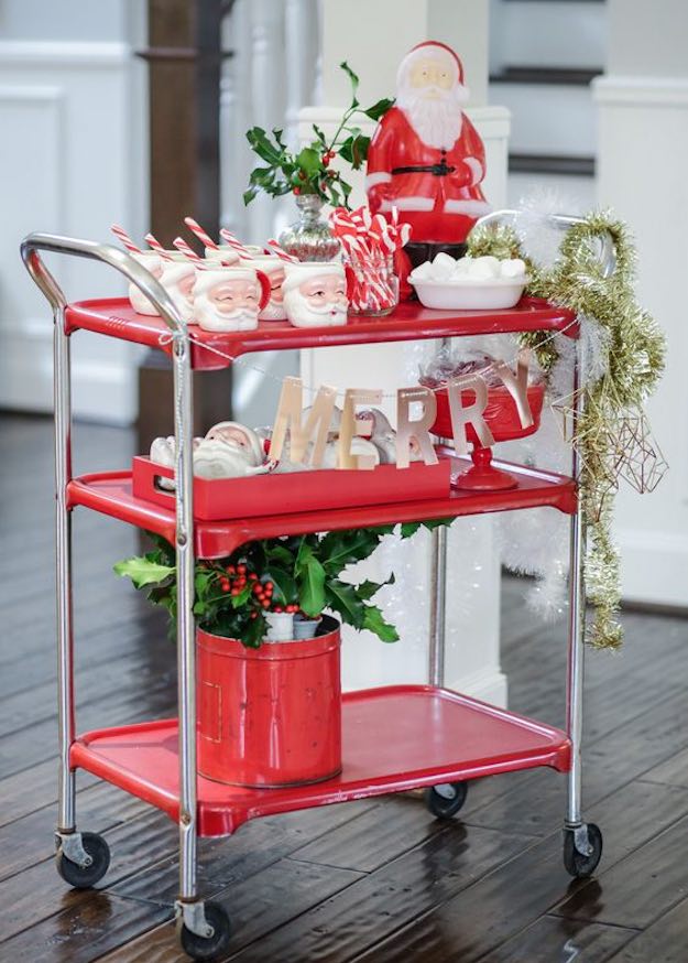 Hot Cocoa Cart | Festive and Creative Furniture Ideas For The Holidays
