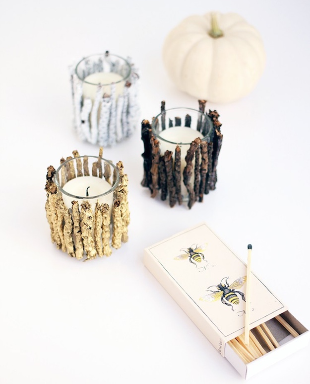 Twig Candle Holders | No-Fuss Thanksgiving Interior Decorating Ideas To Try This Season