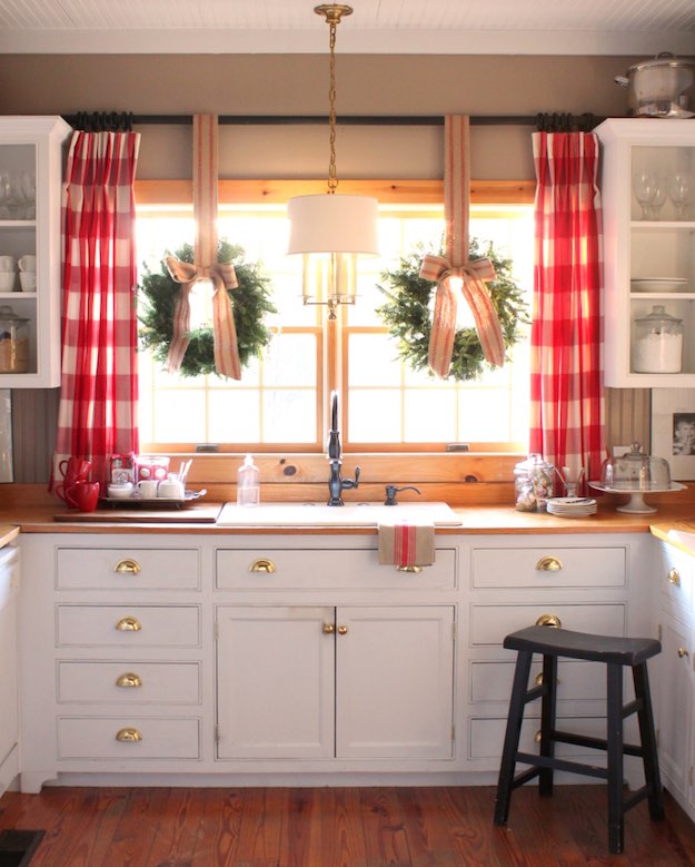Wreaths By The Window | Kitchen Christmas Ideas For a Celebration-Ready Home