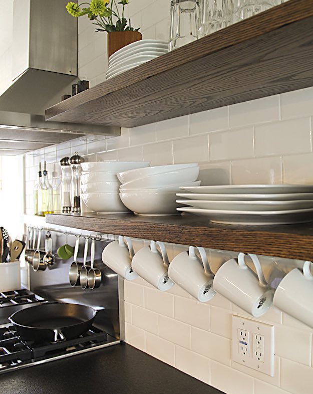 Hooks Under Shelves | Smart Kitchen Storage Ideas To Clean Up Your Space