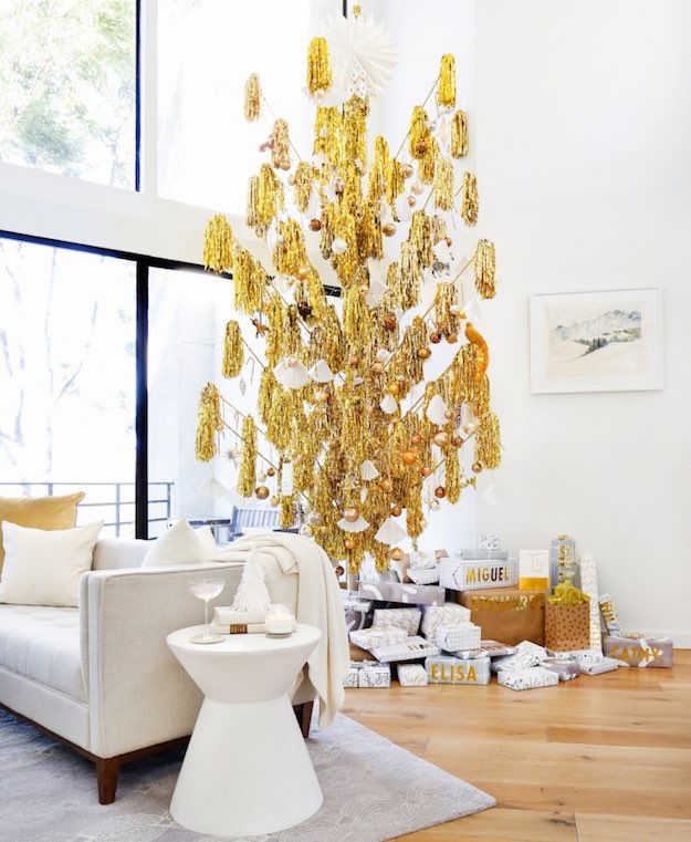Creative Christmas Trees | 11 Christmas Living Room Ideas For Fuss-Free Holiday Decorating